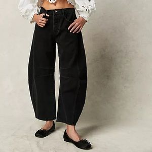 We The Free Good Luck Mid-Rise Barrel Jeans in Soundwave